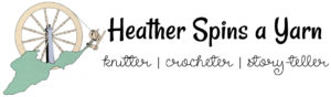 Heather Spins a Yarn logo and wording for header